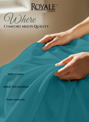 144TC cotton flat sheet Teal