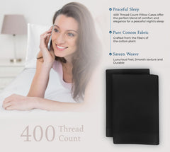 400TC cotton pillow Mid Night Black