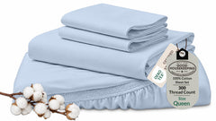 Royale Linens 300 thread count cotton sheet set Lake Blue, King