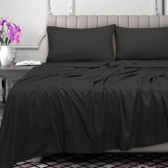 Royale Linens 300 Thread Count 100% Long Staple Combed Cotton Flat Sheet - Super Soft - Top Sheet - Breathable, Cool & Crisp Percale Flat Sheet Only