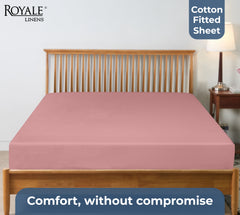 Royale Linens 100% Organic Cotton Percale Weave Super Soft Deep Pocket Bottom Sheets Elastic Sheet Fitted Sheets Only