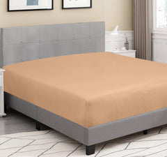Royale Linens 100% Organic Cotton Percale Weave Super Soft Deep Pocket Bottom Sheets Elastic Sheet Fitted Sheets Only