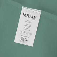 ROYALE LINENS 400 Thread Count 100% American Grown Cotton 4 Piece Sateen Queen Sheet Set - 1 Fitted Sheet, 1 Flat Sheet, 2 Pillow case - Mint Queen Bedsheet - Cotton Sheets - (Mint, Queen)