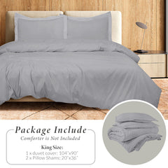 ROYALE LINENS White Duvet Cover - Duvet Cover Set - 3 Piece Double Brushed Duvet Covers with Zipper Closure, 1 Duvet Cover and 2 Pillow Shams