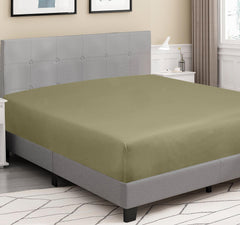Royale Linens 100% Organic Cotton Percale Weave Super Soft Deep Pocket Bottom Sheets Elastic Sheet Fitted Sheets Only