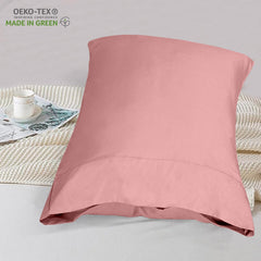 ROYALE LINENS 300 Thread Count 100% Long Staple Combed Cotton Pillowcases Set of 2 - Ultra Soft - Queen Bed Pillow Cover - 20"x30" - Breathable, Cool & Crisp Percale Pink Pillow Cases (Queen, Pink)