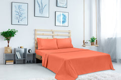 Royale Linens Queen Size Flat Sheet Only - Brushed 1800 Microfiber - Ultra Soft & Breathable - Wrinkle & Stain Resistant - Hotel Quality Flat Sheet Sold Separately - Top Sheet For Bed - (Queen, Coral)