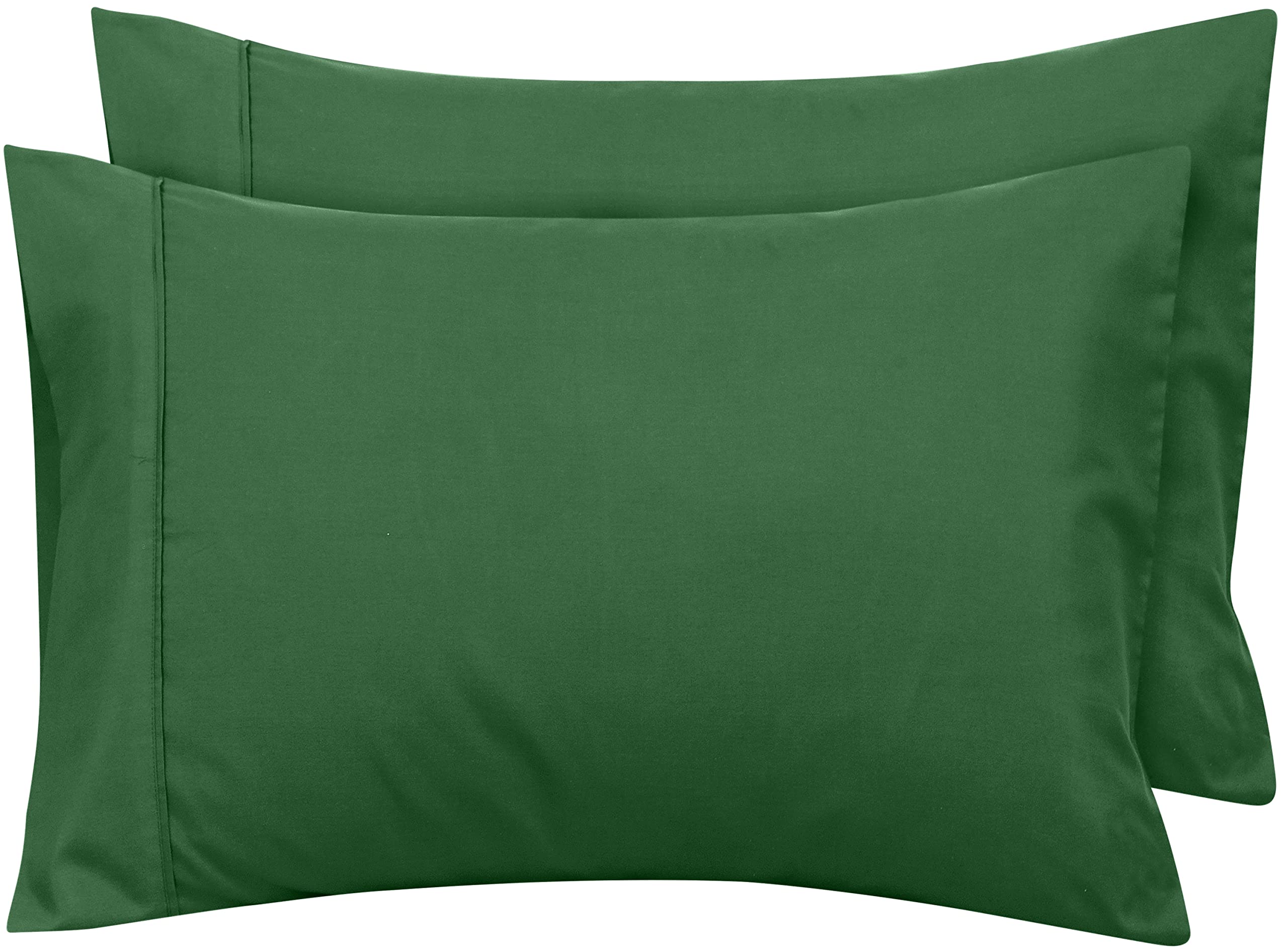 Royale Linens Queen Pillowcase Set of 2 - Bed Pillow Cover - 20" x 30" - Pillowcases - 1800 Brushed Microfiber, Wrinkle & Fade Resistant - Soft & Cozy- Queen Size Pillow Case (Queen, Hunter Green)