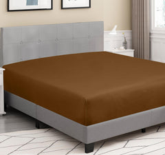 Royale Linens 100% Organic Cotton Percale Weave Super Soft Deep Pocket Bottom Sheets Elastic Sheet Fitted Sheets Only