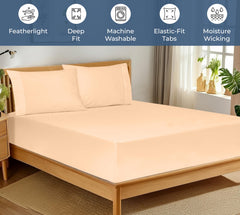 200TC cotton fitted sheet sand