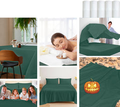 200TC cotton flat sheet Hunter Green - image 8