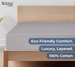 200TC cotton fitted sheet silver