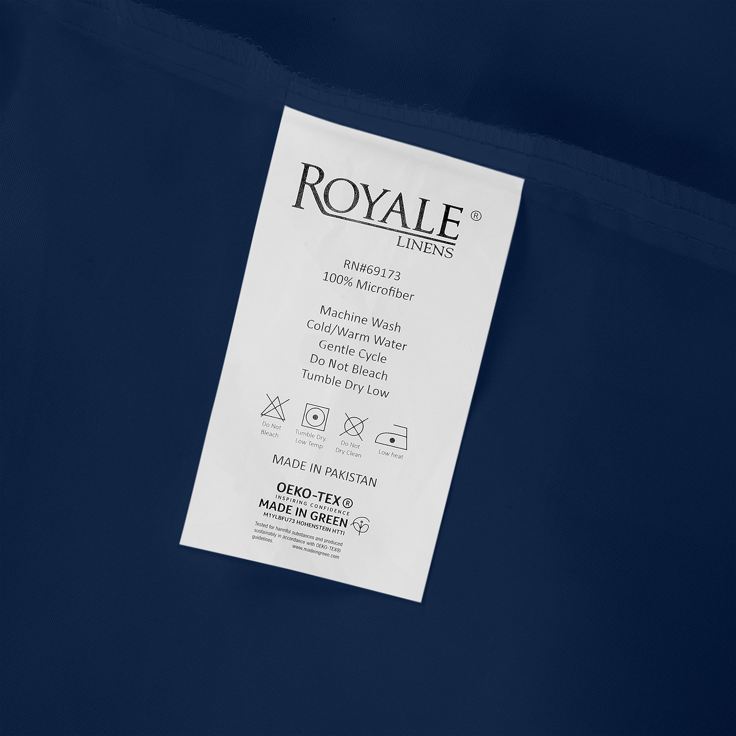 Royale Linen 2 Pack Bulk Flat Sheet Set - Top Sheet - Soft 1800 Microfiber - Wrinkle & Stain Resistant - for Hotel, Massage Table, Hospital, Dorm - Queen Flat Sheet Sold Separately (Queen, Navy)