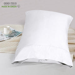 ROYALE LINENS 300 Thread Count 100% Long Staple Combed Cotton Pillowcases Set of 2 - Ultra Soft - Queen Bed Pillow Cover - 20"x30" - Breathable, Cool & Crisp Percale White Pillow Cases (Queen, White)