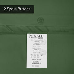 ROYALE Hunter Green Duvet Cover Queen Size - Washed Duvet Cover Set, 3 Piece Double Brushed Duvet Covers with Button Closure - 1 Duvet Cover 90x90 inch & 2 Pillow Shams - Comforter Cover