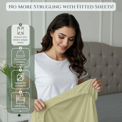 144TC cotton fitted sheet Sage Green