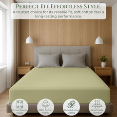 144TC cotton fitted sheet Sage Green