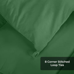 ROYALE Queen Comforter - All Season Down Alternative Bedding Comforter - Lightweight Quilted Comforter with Corner Tabs - Soft Luxury Hotel Comforter - Box Stitched Duvet Insert (Queen, Hunter Green)