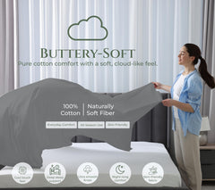 144TC cotton flat sheet Charcoal