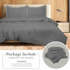 ROYALE LINENS White Duvet Cover - Duvet Cover Set - 3 Piece Double Brushed Duvet Covers with Zipper Closure, 1 Duvet Cover and 2 Pillow Shams