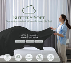 144TC cotton flat sheet Black