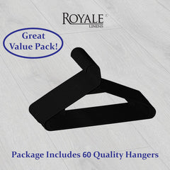 ROYALE Plastic Hangers 20 Pack - Black Plastic Hangers - Clothes Hanger With Hooks – Heavy Duty Space Saving Coat Hangers Ideal For Everyday Use For Tops, Skirt, Dress, Shirts, Pants (20 Pack, Black)