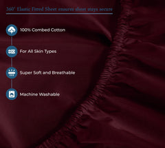 ROYALE LINENS 400 Thread Count 100% American Grown Cotton 4 Piece Sateen Queen Sheet Set - 1 Fitted Sheet, 1 Flat Sheet, 2 Pillow case - Tango Red Queen Bedsheet - Cotton Sheets - (Queen, Tango Red)