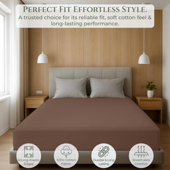 144TC cotton fitted sheet Chocolate