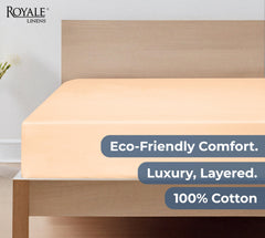200TC cotton fitted sheet sand