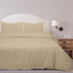 ROYALE LINENS White Duvet Cover - Duvet Cover Set - 3 Piece Double Brushed Duvet Covers with Zipper Closure, 1 Duvet Cover and 2 Pillow Shams