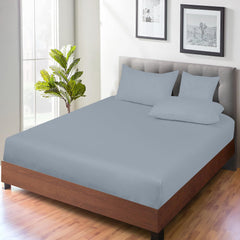Royale Linens 100% Organic Cotton Percale Weave Super Soft Deep Pocket Bottom Sheets Elastic Sheet Fitted Sheets Only