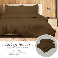 ROYALE LINENS White Duvet Cover - Duvet Cover Set - 3 Piece Double Brushed Duvet Covers with Zipper Closure, 1 Duvet Cover and 2 Pillow Shams