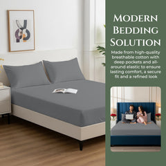 144TC cotton fitted sheet Charcoal