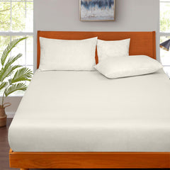 Royale Linens 100% Organic Cotton Percale Weave Super Soft Deep Pocket Bottom Sheets Elastic Sheet Fitted Sheets Only