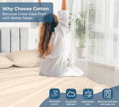200TC cotton flat sheet Cream - image 7
