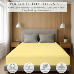 144TC cotton fitted sheet Yellow