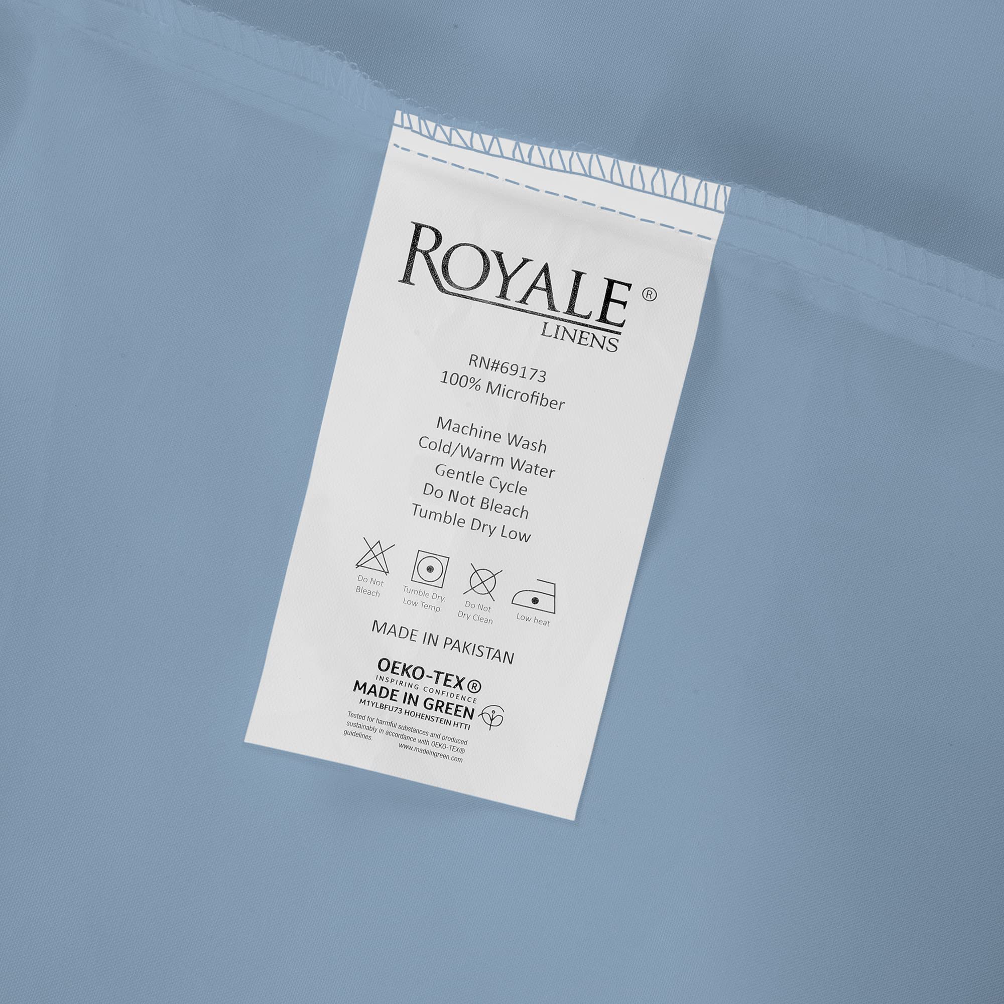 Royale Linens Queen Size Flat Sheet Only - Brushed 1800 Microfiber - Ultra Soft & Breathable - Wrinkle & Stain Resistant - Hotel Quality Flat Sheet Sold Separately - Top Sheet For Bed (Queen,LakeBlue)