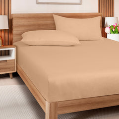Royale Linens 100% Organic Cotton Percale Weave Super Soft Deep Pocket Bottom Sheets Elastic Sheet Fitted Sheets Only