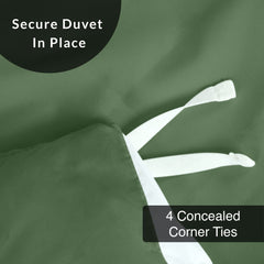 ROYALE Hunter Green Duvet Cover Queen Size - Washed Duvet Cover Set, 3 Piece Double Brushed Duvet Covers with Button Closure - 1 Duvet Cover 90x90 inch & 2 Pillow Shams - Comforter Cover