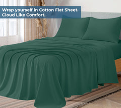 200TC cotton flat sheet Hunter Green - image 2