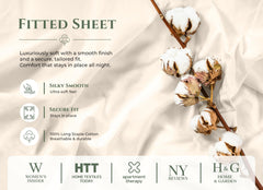 144TC cotton fitted sheet Cream