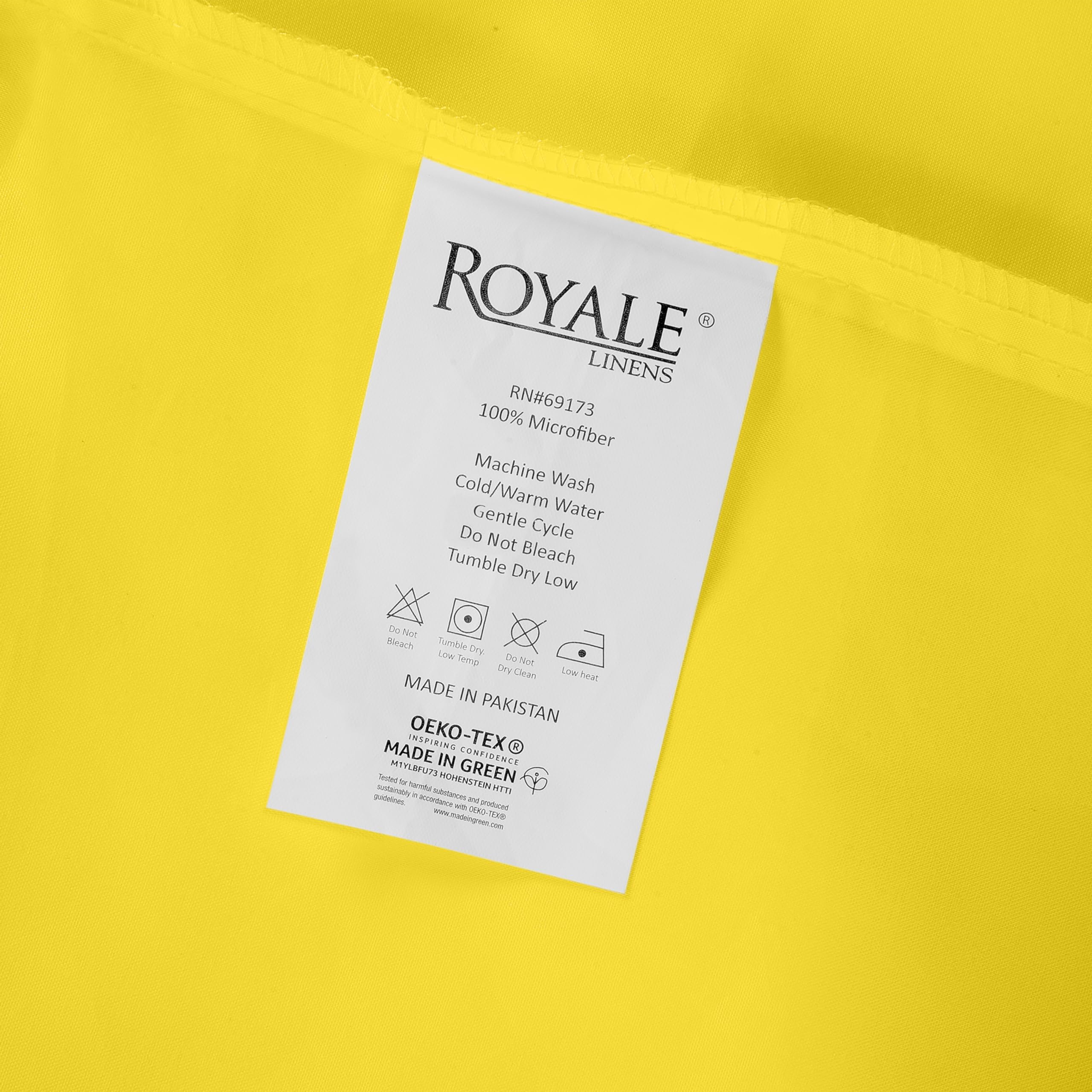 Royale Linen 2 Pack Bulk Flat Sheet - Top Sheet - Soft 1800 Microfiber - Wrinkle & Stain Resistant - for Hotel, Massage Table, Hospital, Dorm - Queen Flat Sheet Sold Separately (Queen, Yellow)