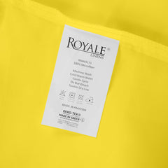 Royale Linen 2 Pack Bulk Flat Sheet - Top Sheet - Soft 1800 Microfiber - Wrinkle & Stain Resistant - for Hotel, Massage Table, Hospital, Dorm - Queen Flat Sheet Sold Separately (Queen, Yellow)