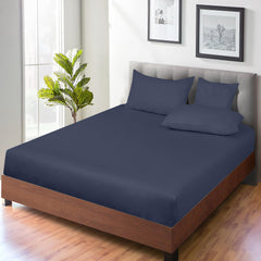 Royale Linens 100% Organic Cotton Percale Weave Super Soft Deep Pocket Bottom Sheets Elastic Sheet Fitted Sheets Only