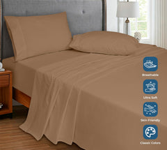 200TC cotton flat sheet Chocolate - image 4