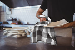 ROYALE LINENS Flour Sack Dish Towels - Kitchen Towel - Super Absorbent Flour Sack -100% Ring Spun Cotton -Tea Towels -for Embroidery, Cloth Diapers, Cheese Strainers (Black&White -28"X28" Pack of 12)