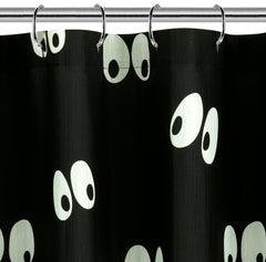 ROYALE LINEN Halloween Printed Shower Curtain 72 X 72 Inches - with Reinforced Button Holes - Spooky and Scary Design - Machine Washable & Water Resistant Shower Curtains (72" X 72" Eyes Black)