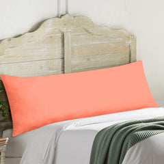 Royale Linens Body Pillow Cover - Double Brushed 1800 Microfiber - 20"x54" with Hidden Zipper Closure - Wrinkle & Fade Resistant - Super Soft Body Pillowcase 2 Pack (Coral, Pack of 2)