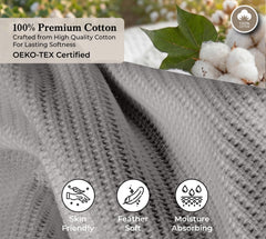 Royale Linens Cotton Waffle Blanket - Breathable And Soft, Lightweight And Cozy Waffle Weave Bed Blanket For All Season