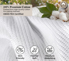 Royale Linens Cotton Waffle Blanket - Breathable And Soft, Lightweight And Cozy Waffle Weave Bed Blanket For All Season